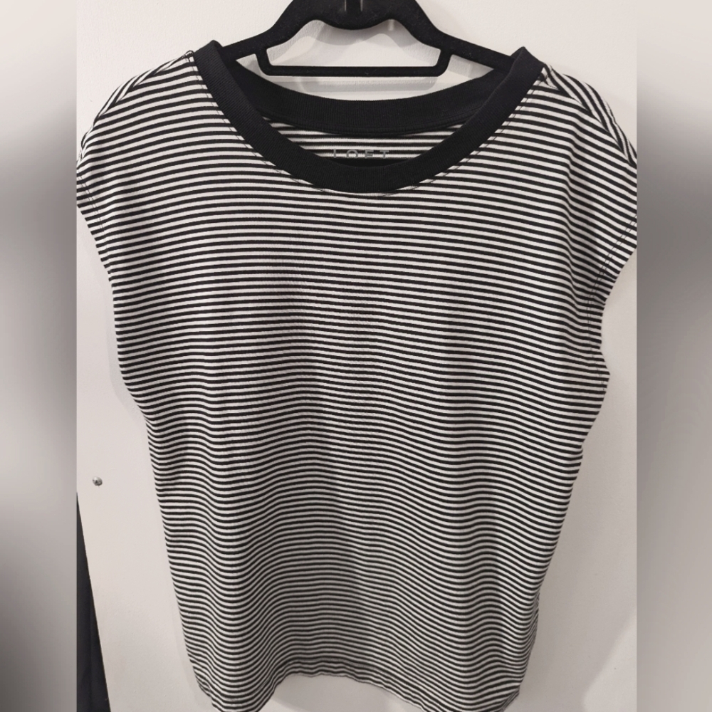 LOFT Striped Wedge Tee XXS